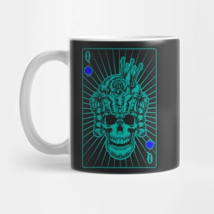 Queen of Spades Green Skull Mug